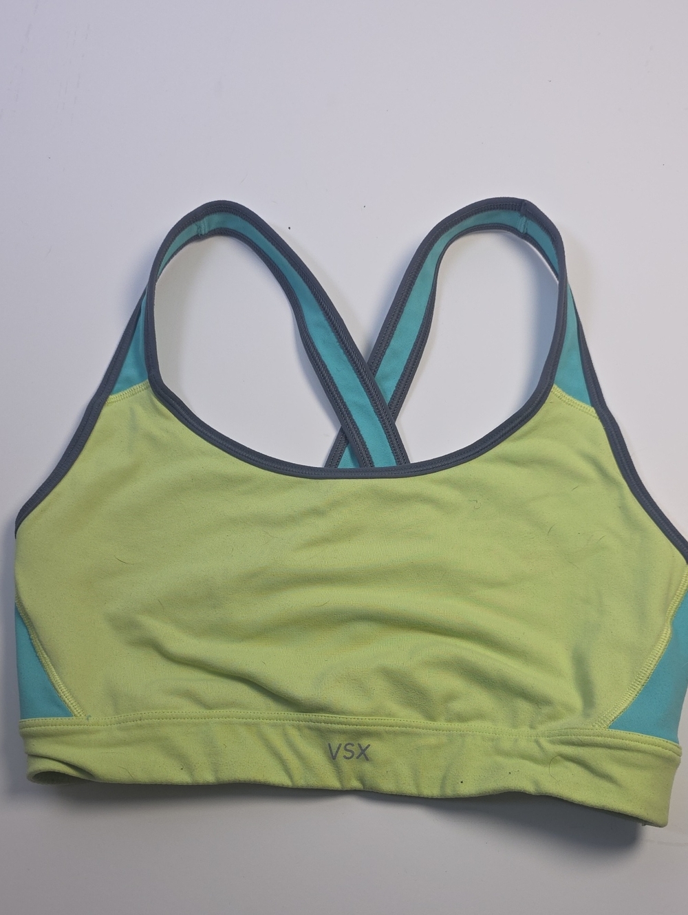 VSX Lime and Teal Cross-Back Sports Bra